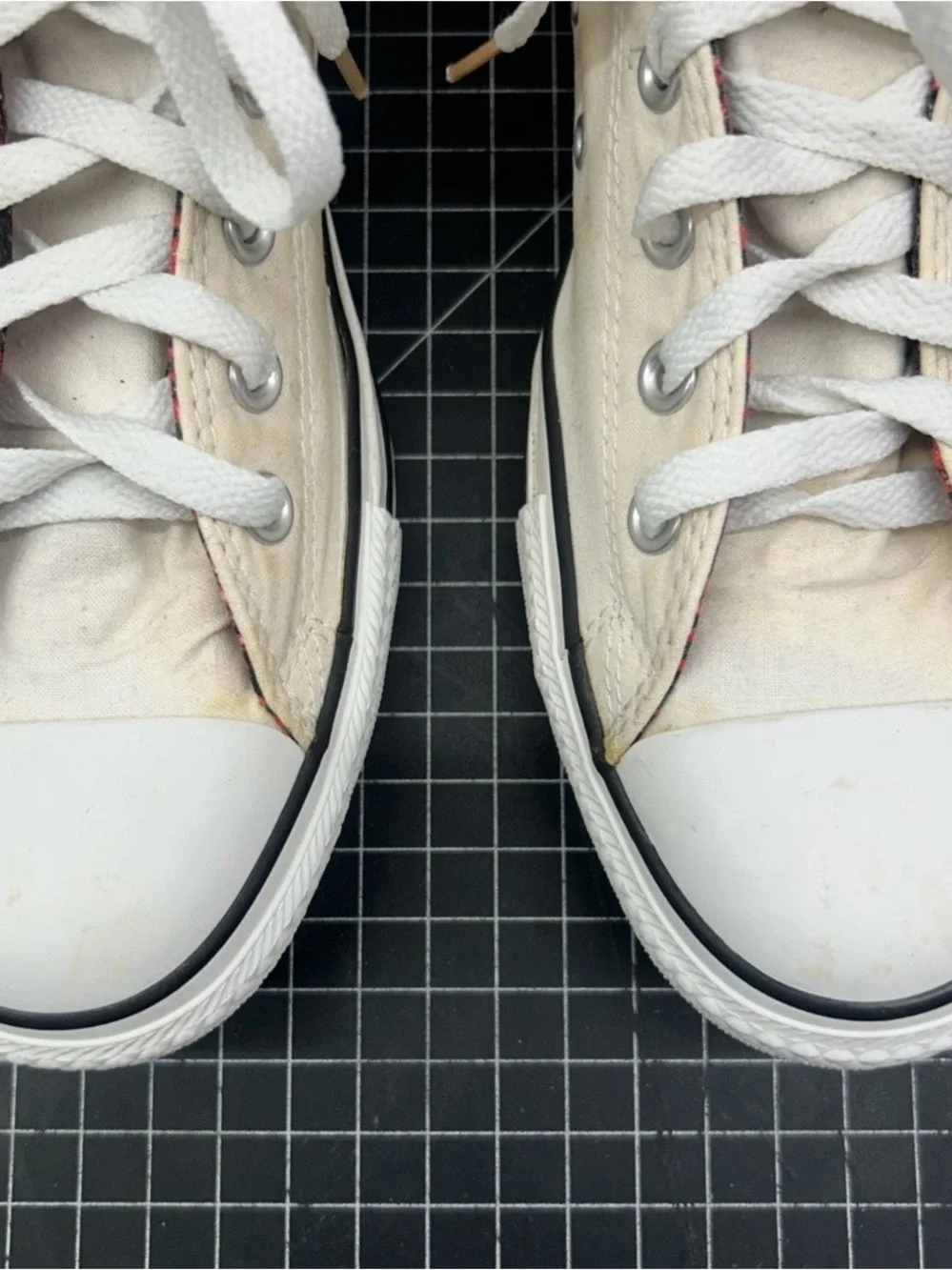 Grateful Dead Converse High Top Sneakers in Cream with Black Accents